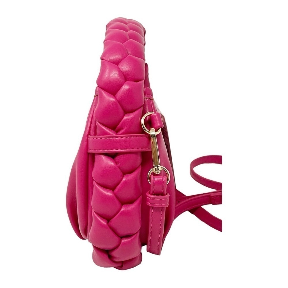NWT Urban Expressions Vegan Leather Braided Purse/Crossbody Hot Pink. - Picture 2 of 7